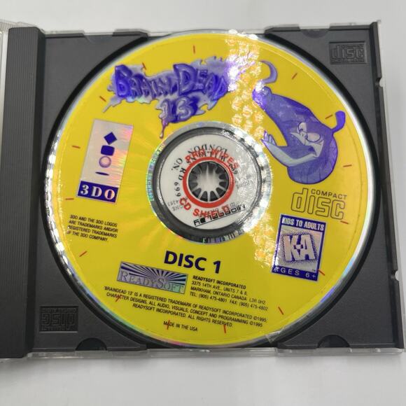 Brain Dead 13 Panasonic 3do Video Game Disc 1 Authentic Tested Adult - Picture 8 of 9